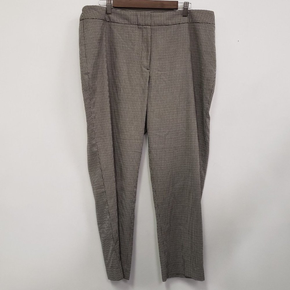 Talbots Gray and White Checkered Straight Leg Pants